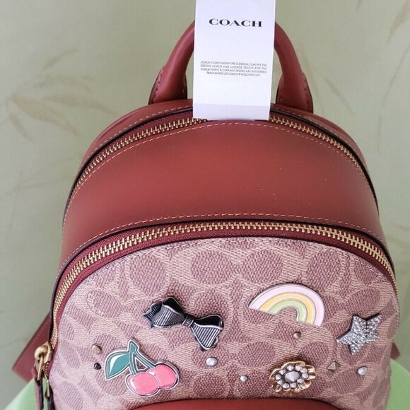 COACH CARRIE BACKPACK 23 W/SOUVENIR 7 PIN CUSTOMIZATION:NWT 1029 1-OF-A-KIND - Picture 4 of 13
